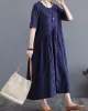 Cotton Blend Solid Color Irregularity Dress