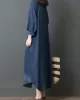 Loose Denim Shirt Maxi Dresses