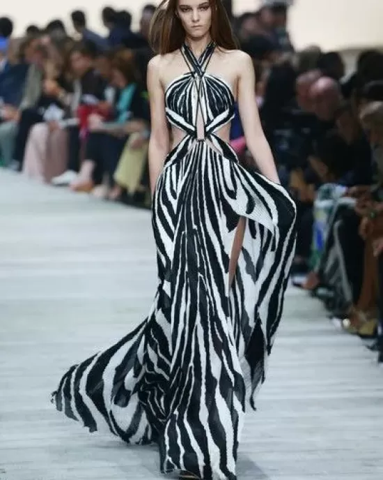 Printed Bandage Backless Sexy Maxi Dress