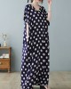 Urban Loose Batwing Sleeves Polka-Dot Printed A-Line Maxi Dress