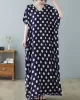 Urban Loose Batwing Sleeves Polka-Dot Printed A-Line Maxi Dress