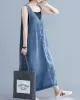 Loose Sleeveless Denim V-Neck Midi Dress