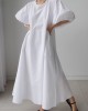 Original Bishop Sleeve Solid Color Midi Dress