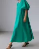 Original Bishop Sleeve Solid Color Midi Dress