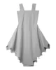 Casual Loose Sleeveless Irregular Gray Maxi Dress