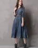 Vintage Embroidered Cropped Denim Dress