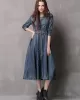 Vintage Embroidered Cropped Denim Dress