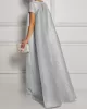 Loose Short Sleeves Shiny Solid Color V-Neck Maxi Dresses