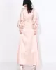 Hollow Solid Color A-Line Long Sleeves Round-Neck Maxi Dresses