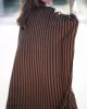 Buttoned Pockets Striped Batwing Sleeves Half Sleeves Round-Neck Maxi Dresses Beach Cover-Up