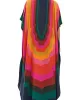 Contrast Color Printed Sun Protection Batwing Sleeves Loose Round-Neck Maxi Dresses