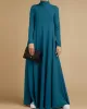 Casual Loose 4 Colors High-Neck Long Sleeves Maxi Dress