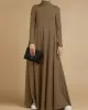 Casual Loose 4 Colors High-Neck Long Sleeves Maxi Dress