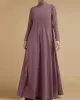 Casual Loose 4 Colors High-Neck Long Sleeves Maxi Dress