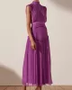 Urban Solid Color High Waisted Falbala Maxi Dress