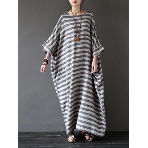 Vintage Loose Striped Dress