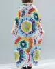 Vintage Loose Tie-Dyed Batwing Sleeves V-Neck Maxi Dress