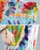 Vintage Loose Tie-Dyed Batwing Sleeves V-Neck Maxi Dress