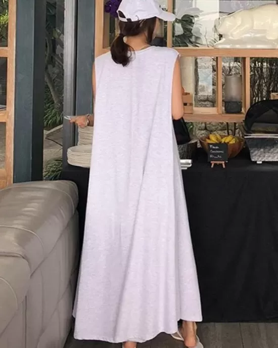 Casual Cotton Sleeveless Long Dress