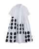 Buttoned Pockets Polka Dot Printed A-line Loose Lapel Midi Dresses