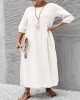 11 Colors Simple Round-Neck Solid Color Midi Dress