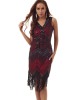 Evening H-Line Beads Sequined Tasseled Midi Dresses