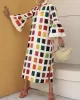 Original Flared Sleeves Split-Joint Multi-Colored Plaid Midi Dress