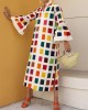 Original Flared Sleeves Split-Joint Multi-Colored Plaid Midi Dress