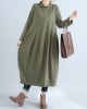 Casual Loose Plus Size Solid Color Hooded Midi Dresses