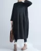 Casual Loose Plus Size Solid Color Hooded Midi Dresses