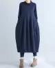 Casual Loose Plus Size Solid Color Hooded Midi Dresses