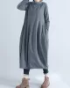 Casual Loose Plus Size Solid Color Hooded Midi Dresses