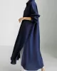 Simple Long Sleeves Split-Side Solid Color Lapel Midi Dresses Shirt Dress