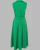 Sleeveless Solid Color Lapel Midi Dresses