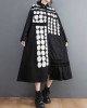 Asymmetric Buttoned Polka-Dot A-Line Long Sleeves Lapel Midi Dresses