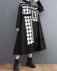 Asymmetric Buttoned Polka-Dot A-Line Long Sleeves Lapel Midi Dresses