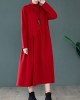 Original Solid High-Neck Knitting Dress