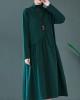 Original Solid High-Neck Knitting Dress