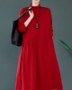 Original Solid High-Neck Knitting Dress