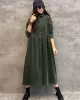 Original Solid Corduroy Lapel Dress