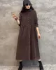 Original Solid Corduroy Lapel Dress