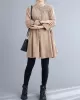 Asymmetric Buttoned Elasticity Pleated Long Sleeves Loose Mini Dresses