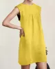 Casual Cap Sleeve Loose Solid Color Round-Neck Mini Dresses