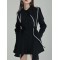 Asymmetric Buttoned A-Line High Waisted Lapel Mini Dresses