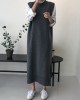 Urban Loose Sleeveless Solid Color Round-Neck Midi Dresses Sweater Dresses