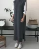 Urban Loose Sleeveless Solid Color Round-Neck Midi Dresses Sweater Dresses