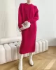 Urban Loose Long Sleeves Solid Color Round-Neck Sweater Dresses