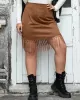 Vacation Wrap Tasseled Solid Color Skirt