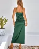 Vacation Sleeveless Wrap Solid Color U-Neck Maxi Dress