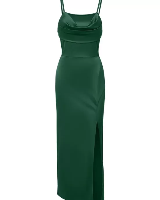 Vacation Sleeveless Wrap Solid Color U-Neck Maxi Dress